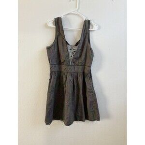 Free People Grey A-Line Dress Criss-Cross Back Size 12